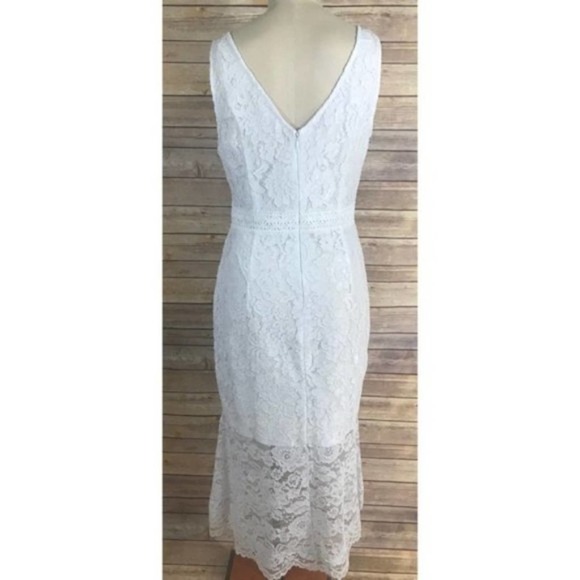 NWT Nanette Lepore Optic White Lace Midi Dress - 8 - Picture 8 of 12